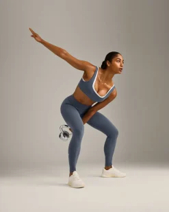 EffortlessLift™ Seamless Mid Rise Leggings with Grey Logo