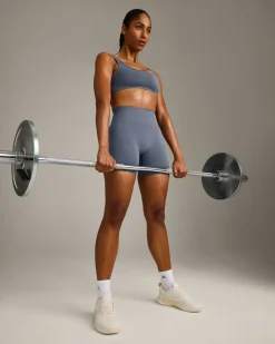 EffortlessLift™ Seamless Shorts with Grey Logo