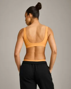 EffortlessLift™ Square Neck Sports Bra with Grey Logo