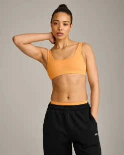 EffortlessLift™ Square Neck Sports Bra with Grey Logo