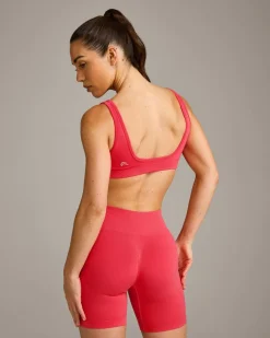 EffortlessLift™ Square Neck Sports Bra with Grey Logo