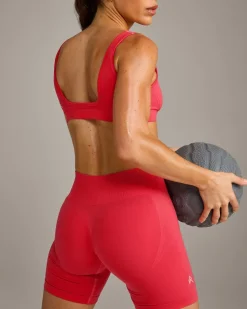 EffortlessLift™ Square Neck Sports Bra with Grey Logo