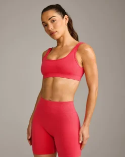 EffortlessLift™ Square Neck Sports Bra with Grey Logo