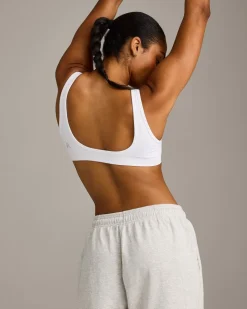 EffortlessLift™ Square Neck Sports Bra with Grey Logo