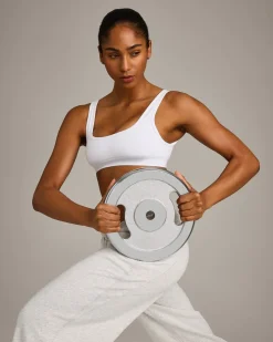 EffortlessLift™ Square Neck Sports Bra with Grey Logo