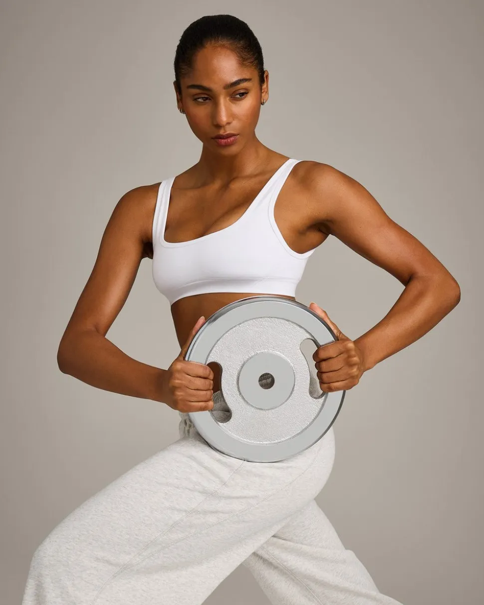 EffortlessLift™ Square Neck Sports Bra with Grey Logo