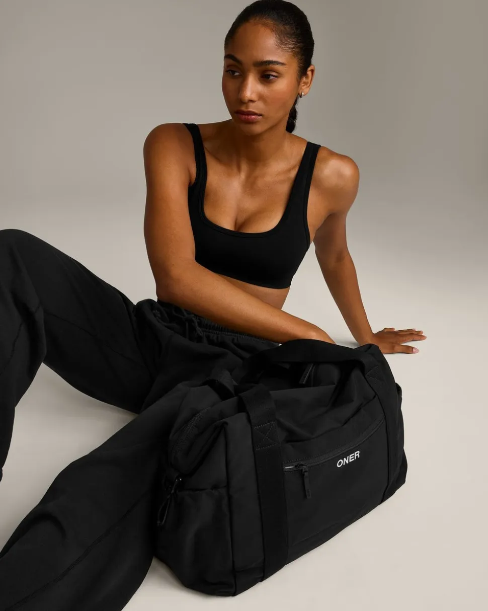 EffortlessLift™ Square Neck Sports Bra with Grey Logo