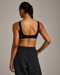 EffortlessLift™ Square Neck Sports Bra with Grey Logo
