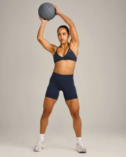 EnhanceLift™ Seamless Minimal Halter Neck Bralette with Grey Logo