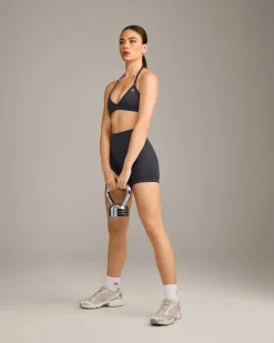 EnhanceLift™ Seamless Minimal Halter Neck Bralette with Grey Logo
