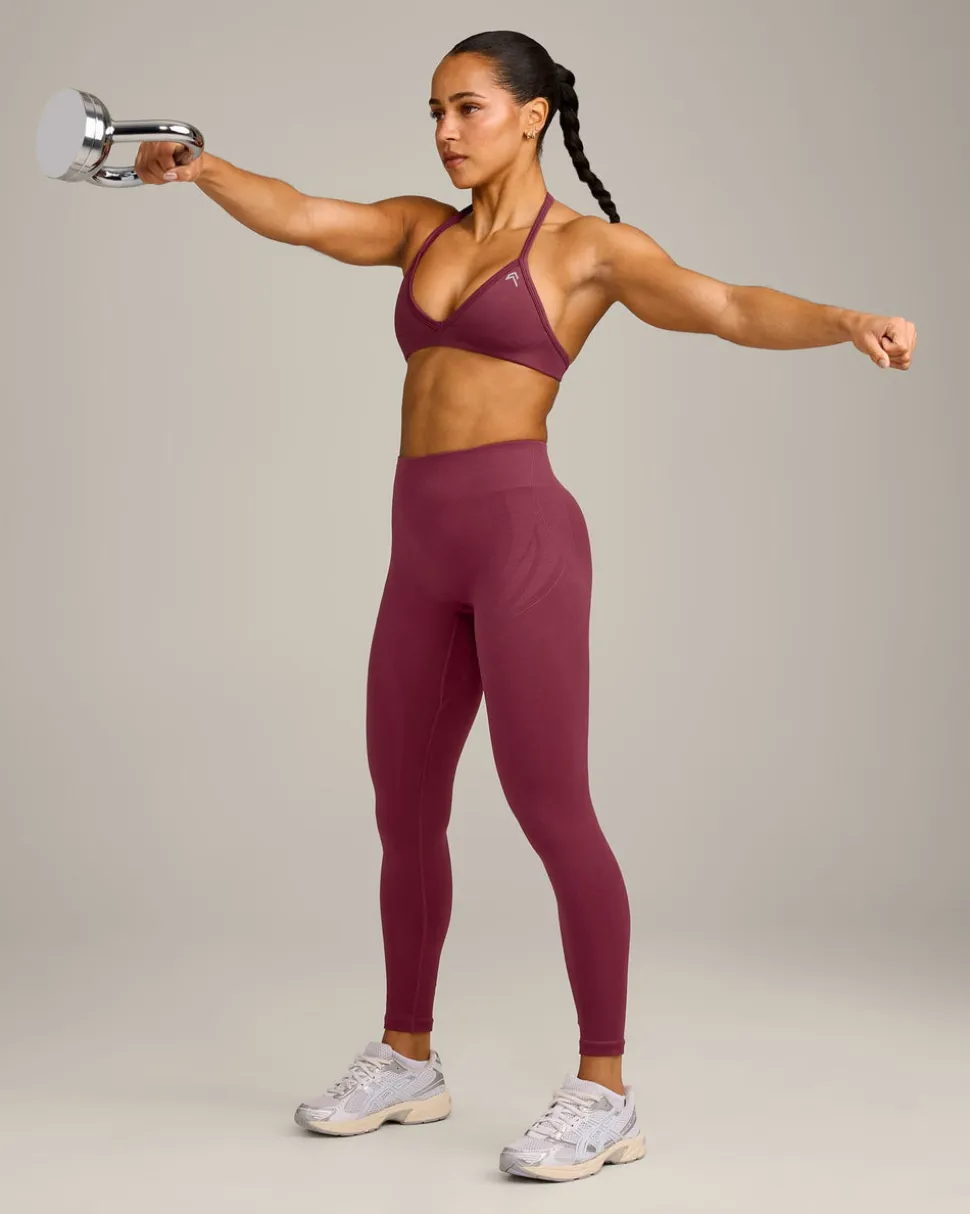 EnhanceLift™ Seamless Minimal Halter Neck Bralette with Grey Logo