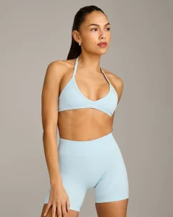 EnhanceLift™ Seamless Minimal Halter Neck Bralette with Grey Logo