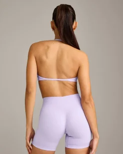 EnhanceLift™ Seamless Minimal Halter Neck Bralette with Grey Logo