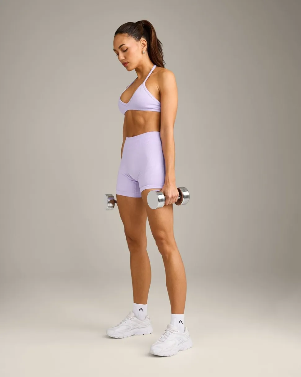 EnhanceLift™ Seamless Minimal Halter Neck Bralette with Grey Logo
