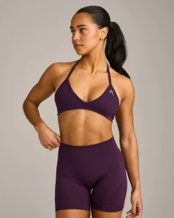 EnhanceLift™ Seamless Minimal Halter Neck Bralette with Grey Logo