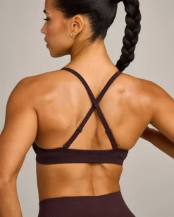 EnhanceLift™ Seamless Strappy Sports Bra with Grey Logo