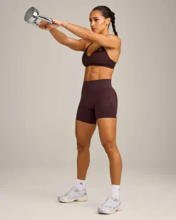 EnhanceLift™ Seamless Strappy Sports Bra with Grey Logo
