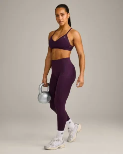 EnhanceLift™ Seamless Strappy Sports Bra with Grey Logo