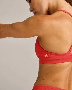 EnhanceLift™ Seamless Strappy Sports Bra with Grey Logo