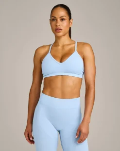 EnhanceLift™ Seamless Strappy Sports Bra with Grey Logo