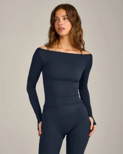 FormeSoft™ Fitted Off-The-Shoulder Long Sleeve Top
