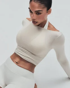FormeSoft™ Fitted Off-The-Shoulder Long Sleeve Top