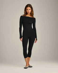 FormeSoft™ Fitted Off-The-Shoulder Long Sleeve Top