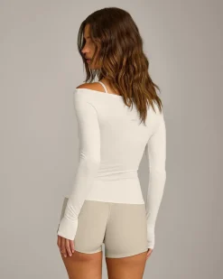FormeSoft™ Fitted Off-The-Shoulder Long Sleeve Top