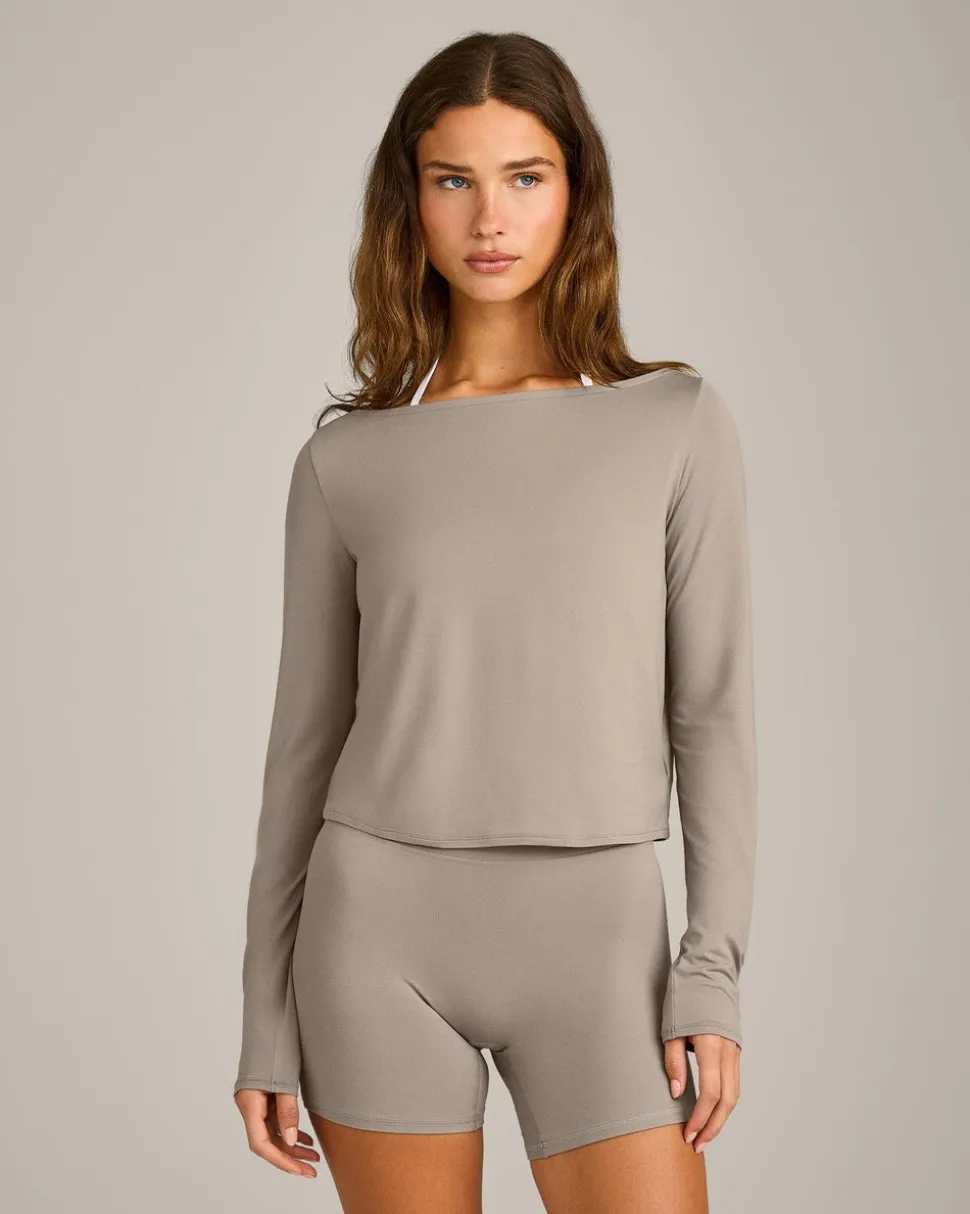FormeSoft™ Relaxed Slash Neck Long Sleeve Top