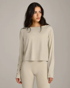 FormeSoft™ Relaxed Slash Neck Long Sleeve Top
