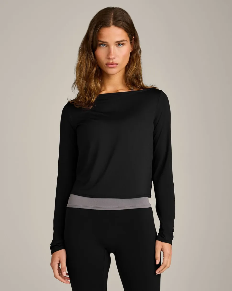 FormeSoft™ Relaxed Slash Neck Long Sleeve Top