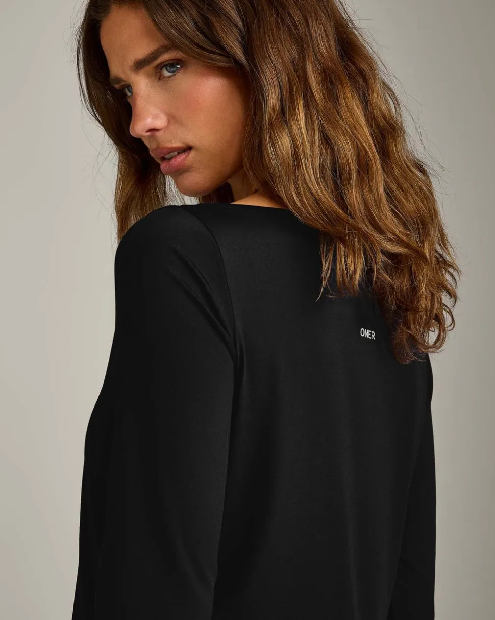FormeSoft™ Relaxed Slash Neck Long Sleeve Top