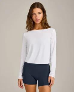 FormeSoft™ Relaxed Slash Neck Long Sleeve Top