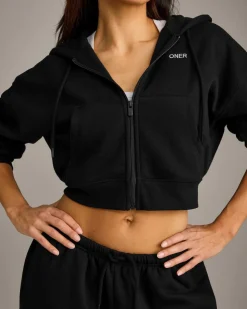 Foundations All Season Cropped Zip Through Hoodie