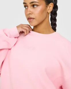 Foundations Oversized Crew Neck Sweatshirt with Oner Embroidery