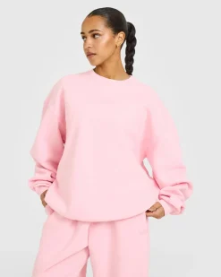 Foundations Oversized Crew Neck Sweatshirt with Oner Embroidery