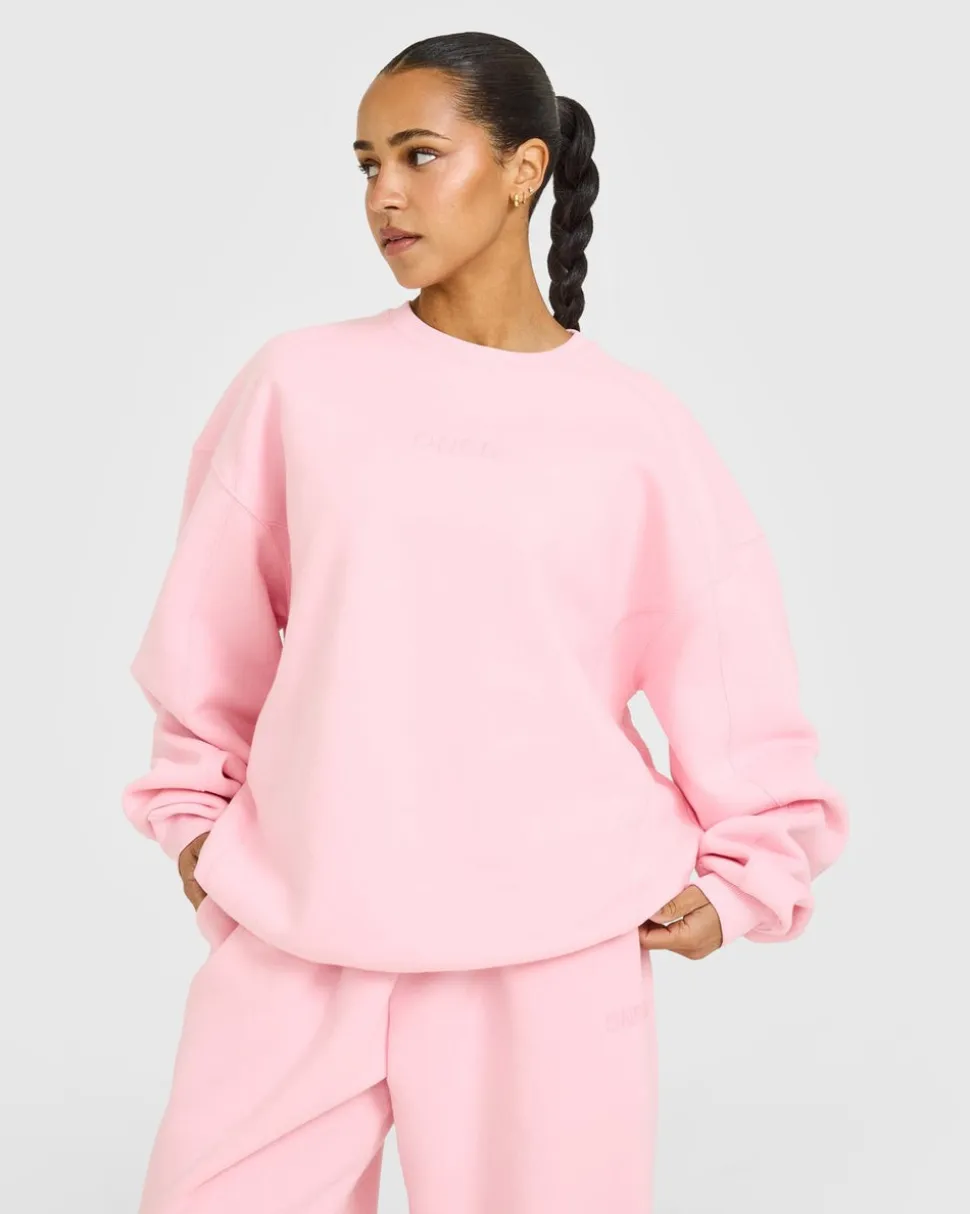Foundations Oversized Crew Neck Sweatshirt with Oner Embroidery