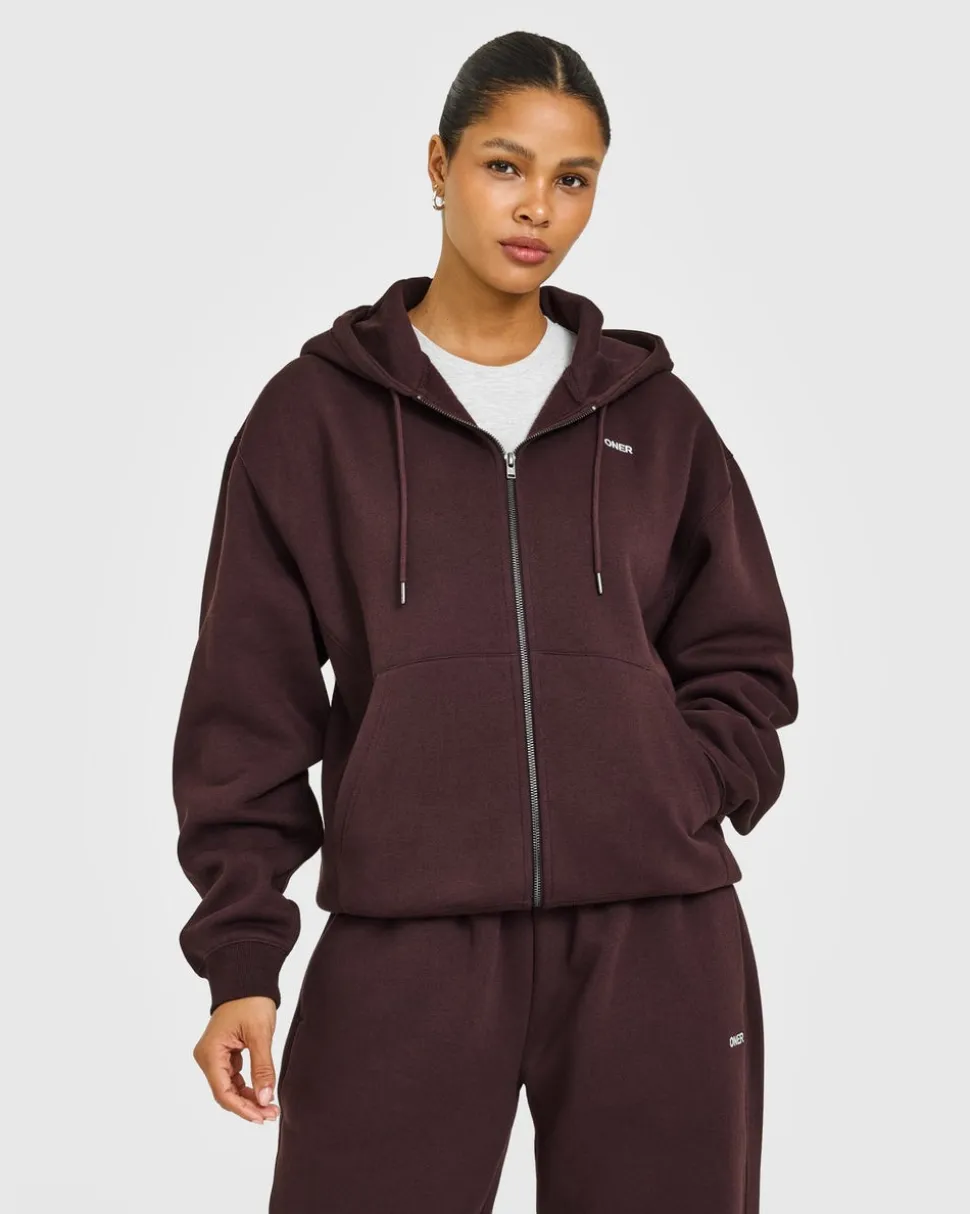 Foundations Zip Through Hoodie with Grey Logo