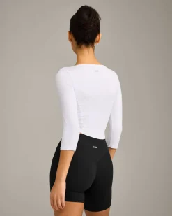 Mellow™ Motion Wide V Neck 3/4 Length Sleeve Mid Top