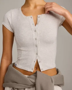 Mellow™ Rib Mid Short Sleeve Cardigan