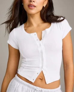 Mellow™ Rib Mid Short Sleeve Cardigan