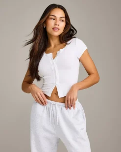 Mellow™ Rib Mid Short Sleeve Cardigan