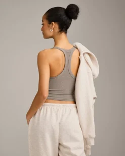 Mellow™ Rib Racer Back Mid Vest with Built in Bra Shelf
