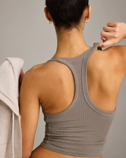 Mellow™ Rib Racer Back Mid Vest with Built in Bra Shelf