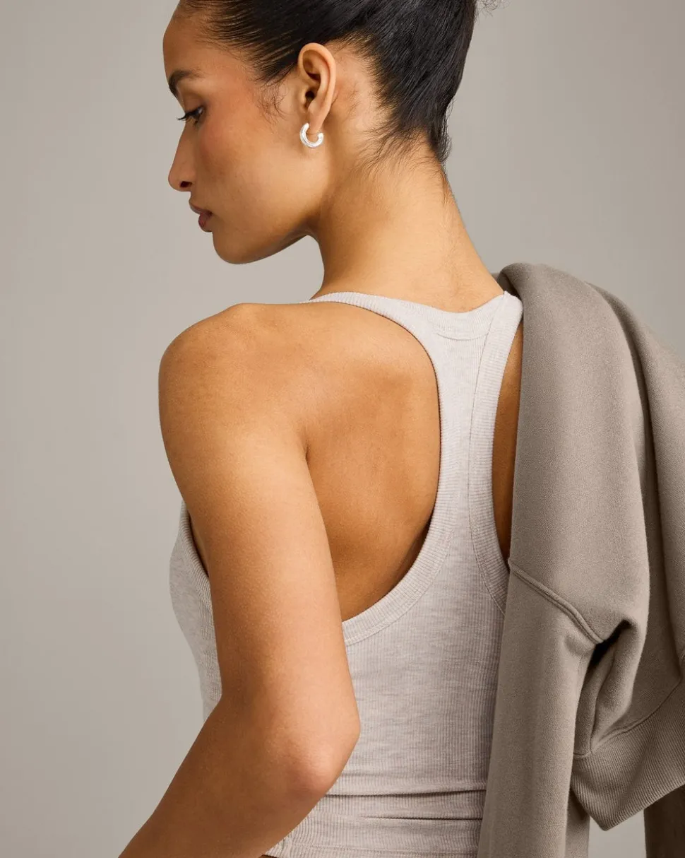 Mellow™ Rib Racer Back Mid Vest with Built in Bra Shelf