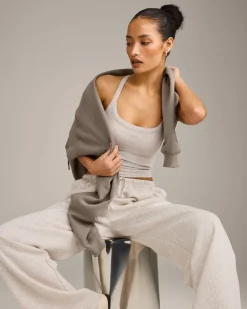 Mellow™ Rib Racer Back Mid Vest with Built in Bra Shelf