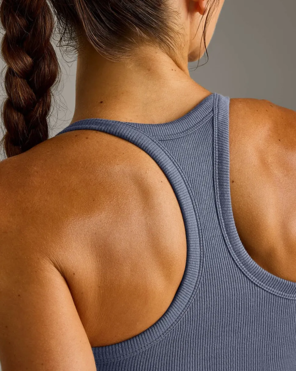 Mellow™ Rib Racer Back Mid Vest with Built in Bra Shelf