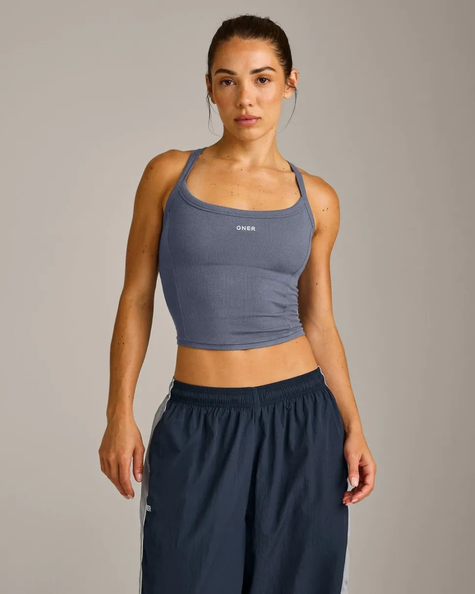 Mellow™ Rib Racer Back Mid Vest with Built in Bra Shelf