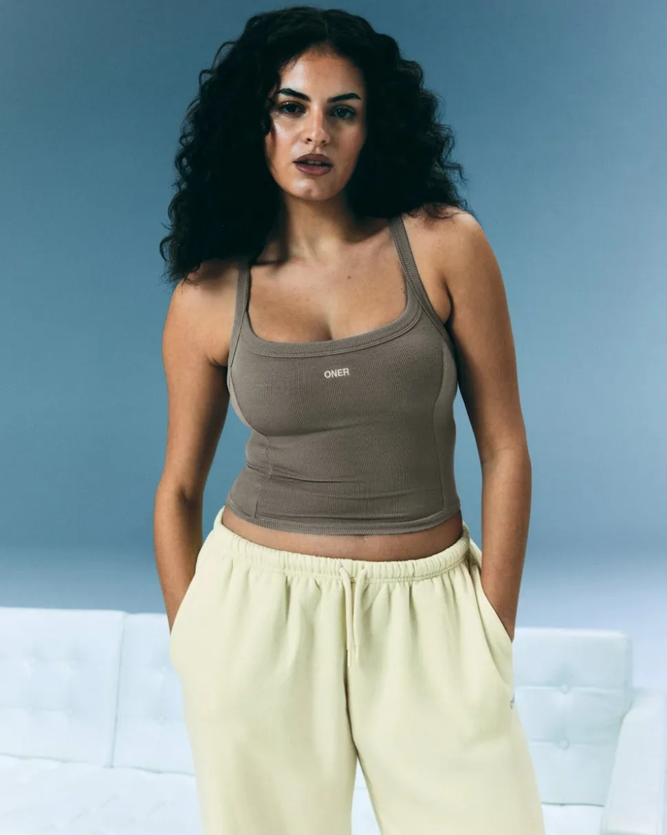 Mellow™ Rib Racer Back Vest with Built in Bra Shelf