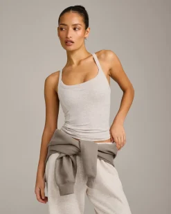 Mellow™ Rib Racer Back Vest with Built in Bra Shelf